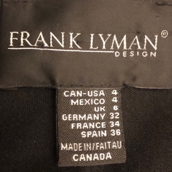 Frank Lyman pullover black long sleeve stretch vegan leather trim dress medium - Picture 8 of 9